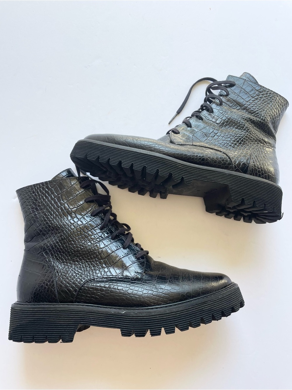 Freda Salvador Emi lug sole combat boots black 8